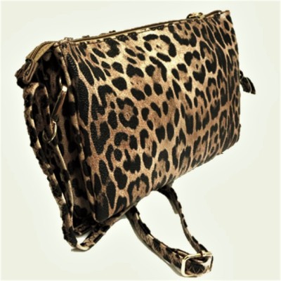 LE021-BROWN LEOPARD VEGAN LEATHER CROSSBODY BAG